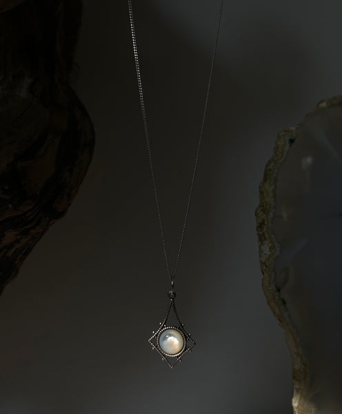 ophelia white pearl silver necklace