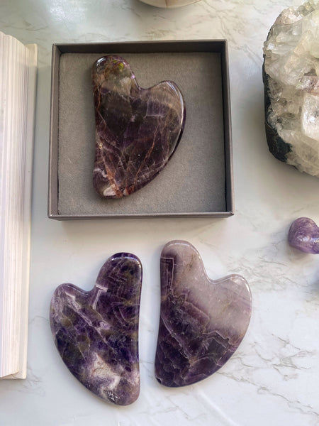 amethyst crystal gua sha
