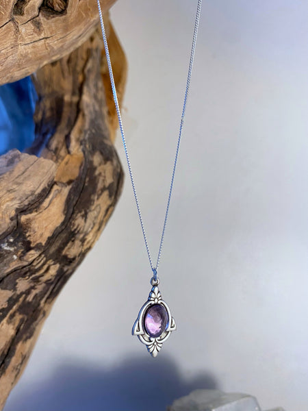 aria fine silver amethyst necklace
