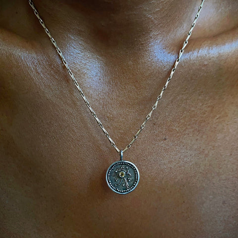 citrine eye of ra necklace
