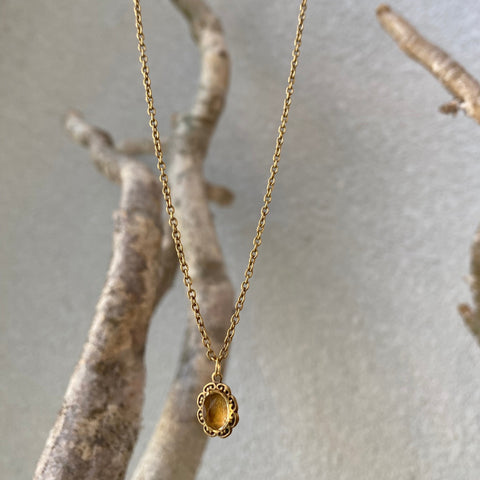 citrine gold necklace