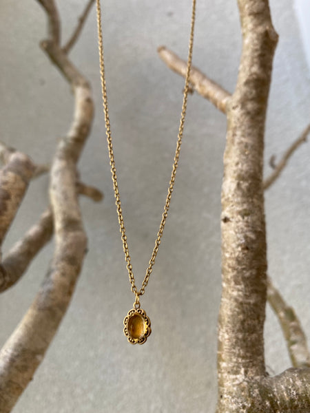 dahlia citrine gold pendant