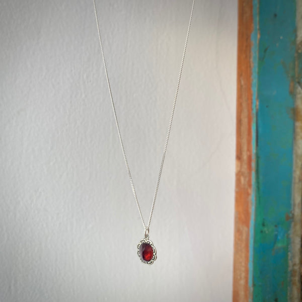 dahlia sterling silver garnet necklace