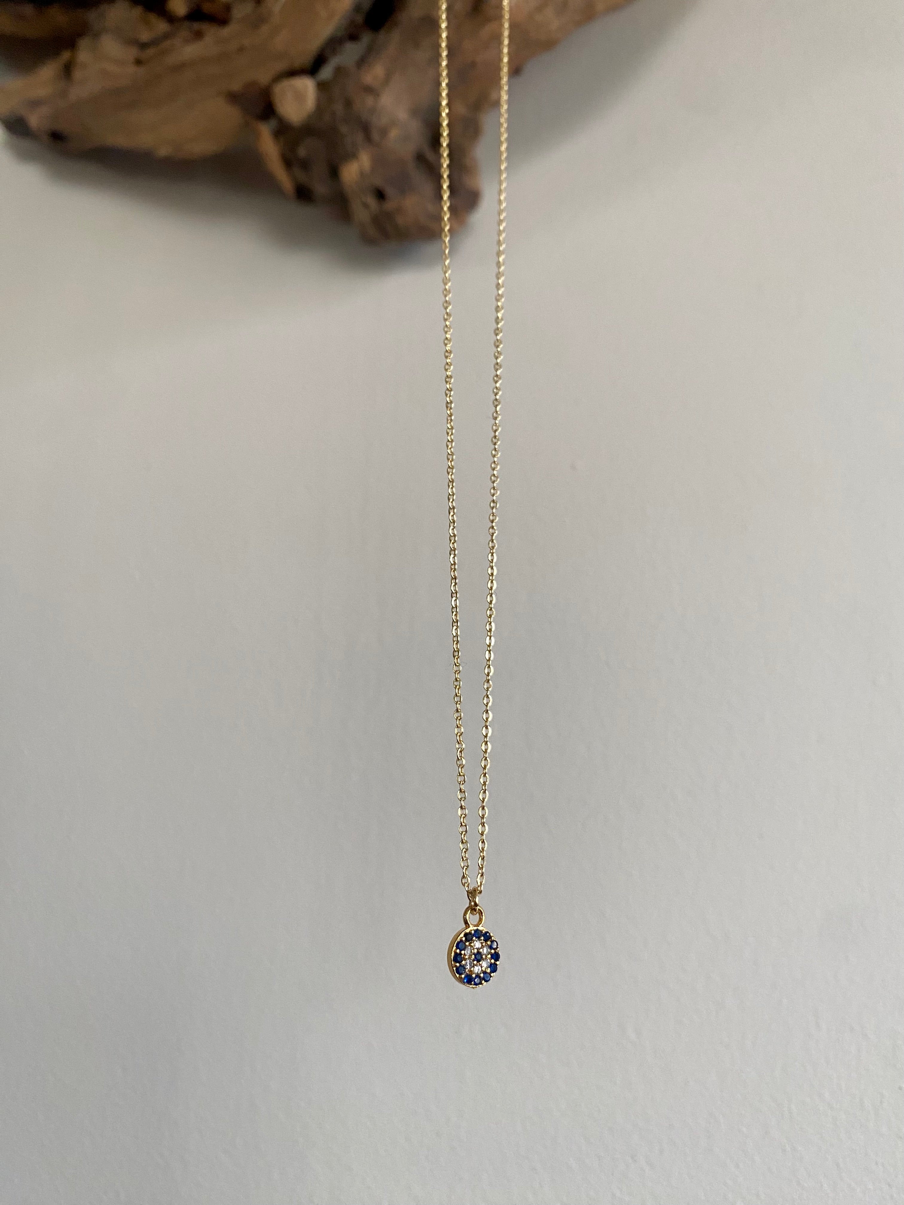 dainty gold evil eye necklace