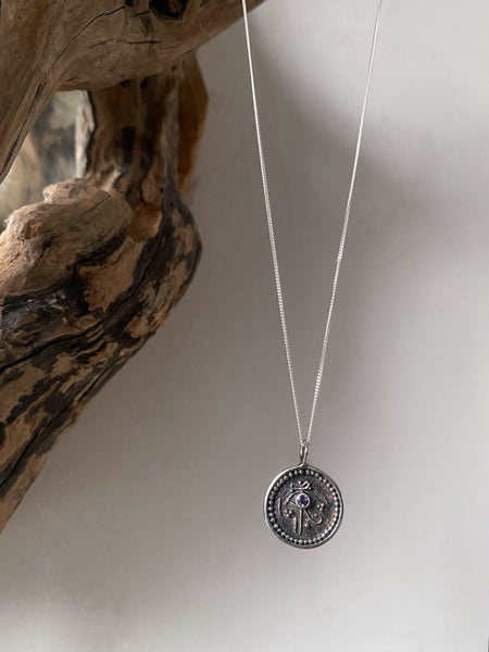 recycled silver amethyst eye of horus necklace