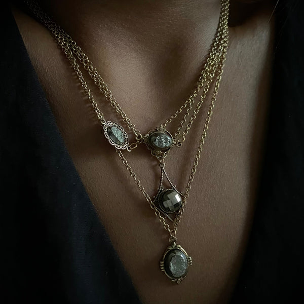 gold pyrite necklace