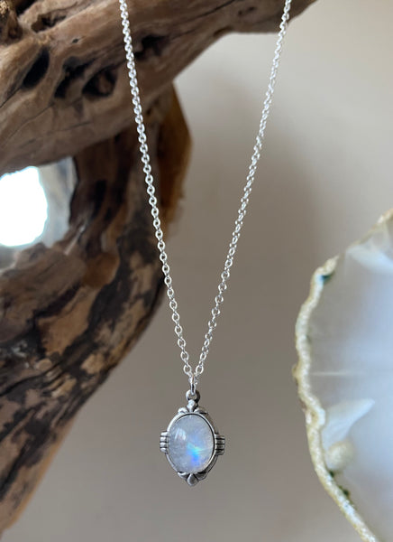 marya antique silver moonstone necklace
