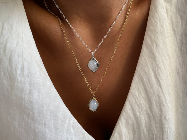 marya rainbow moonstone necklaces