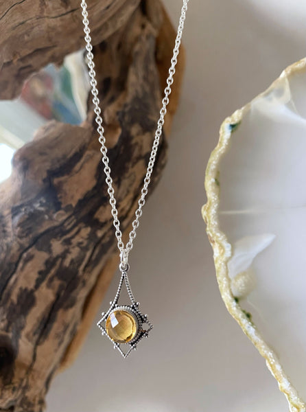 sterling silver citrine necklace