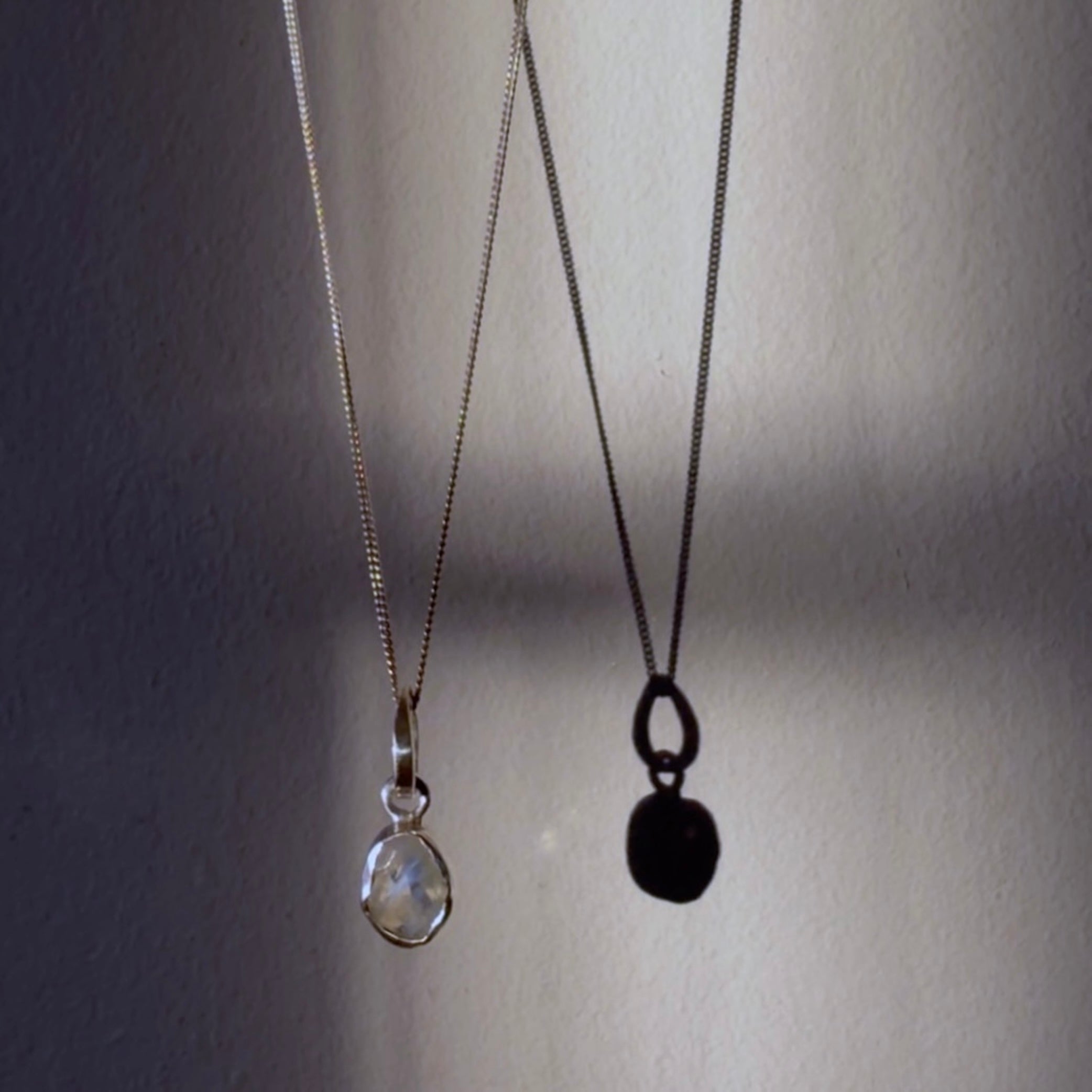 rainbow moonstone sterling silver necklace with flash