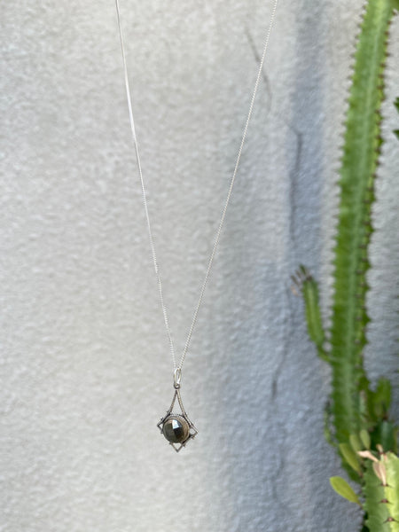 rania fine silver pyrite necklace