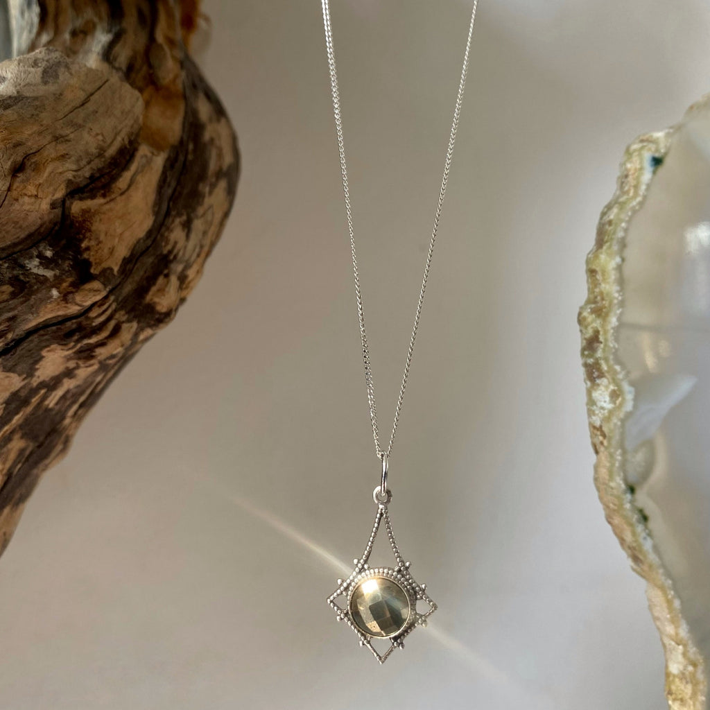 rania sterling silver pyrite necklace