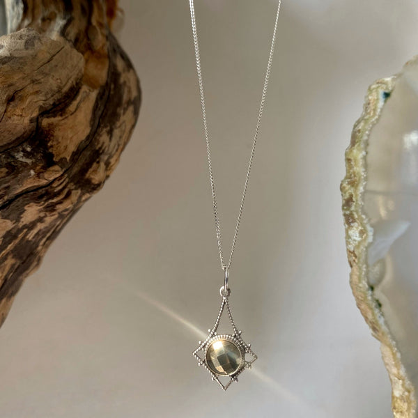 rania sterling silver pyrite necklace