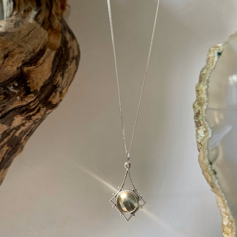 rania sterling silver pyrite necklace