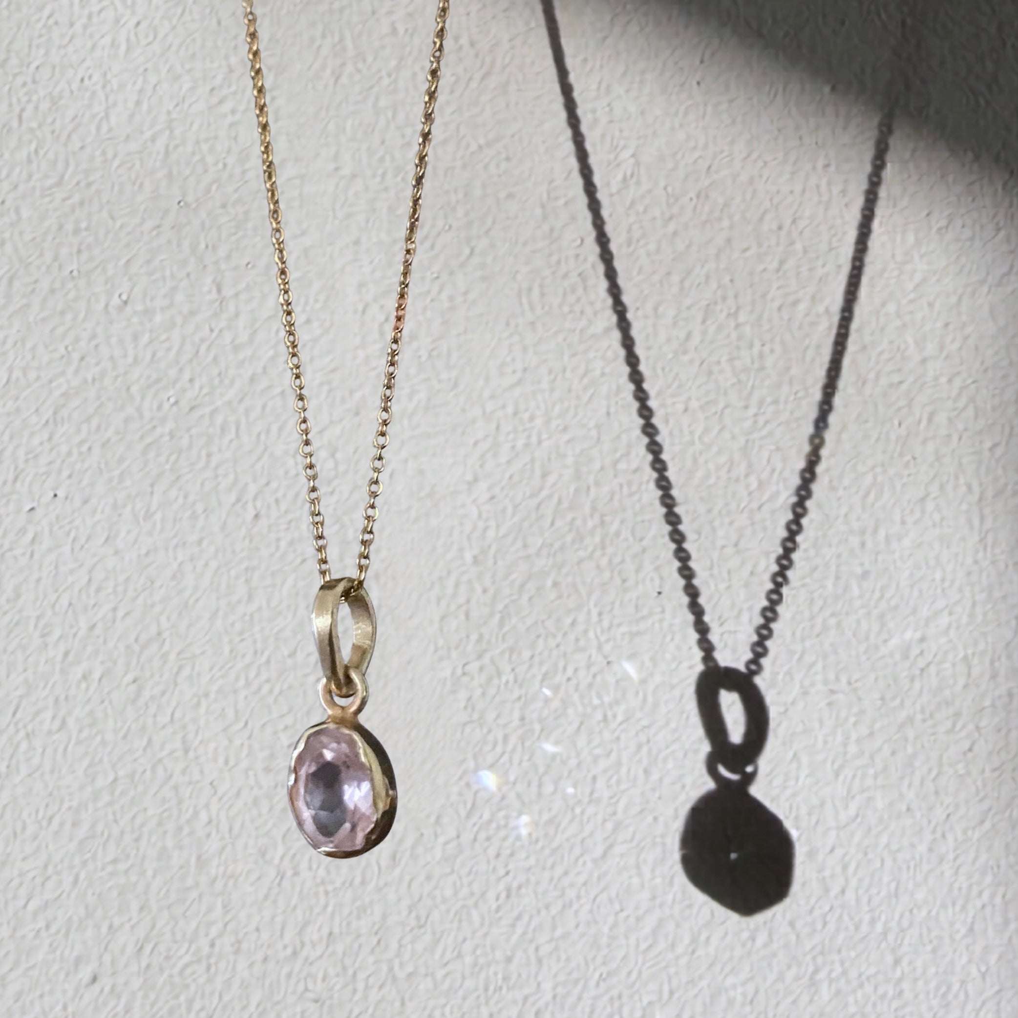 rose quartz solitaire gold necklace