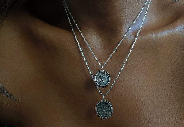 silver gemstone protective eye necklaces