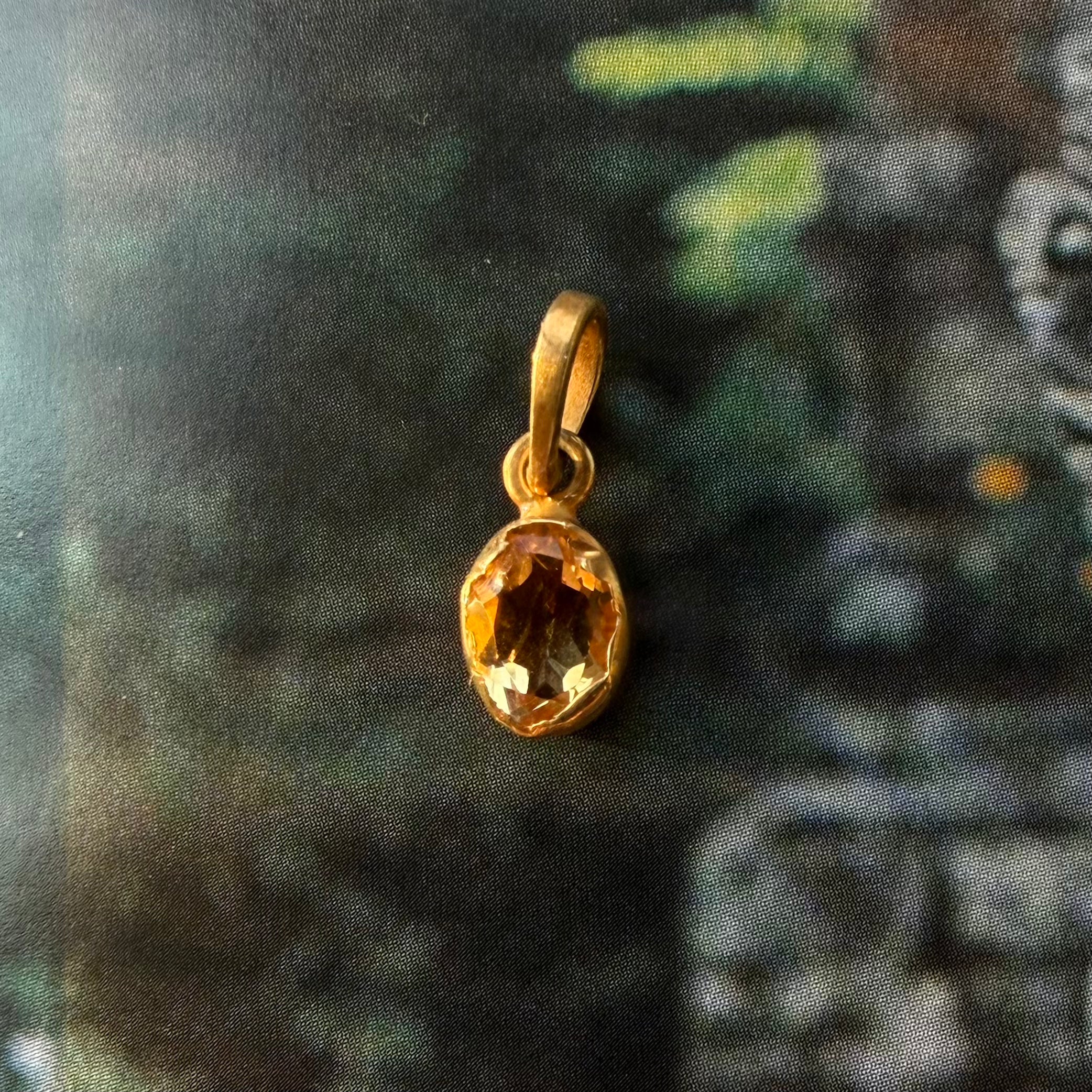 citrine gold solitaire pendant handcrafted in bali