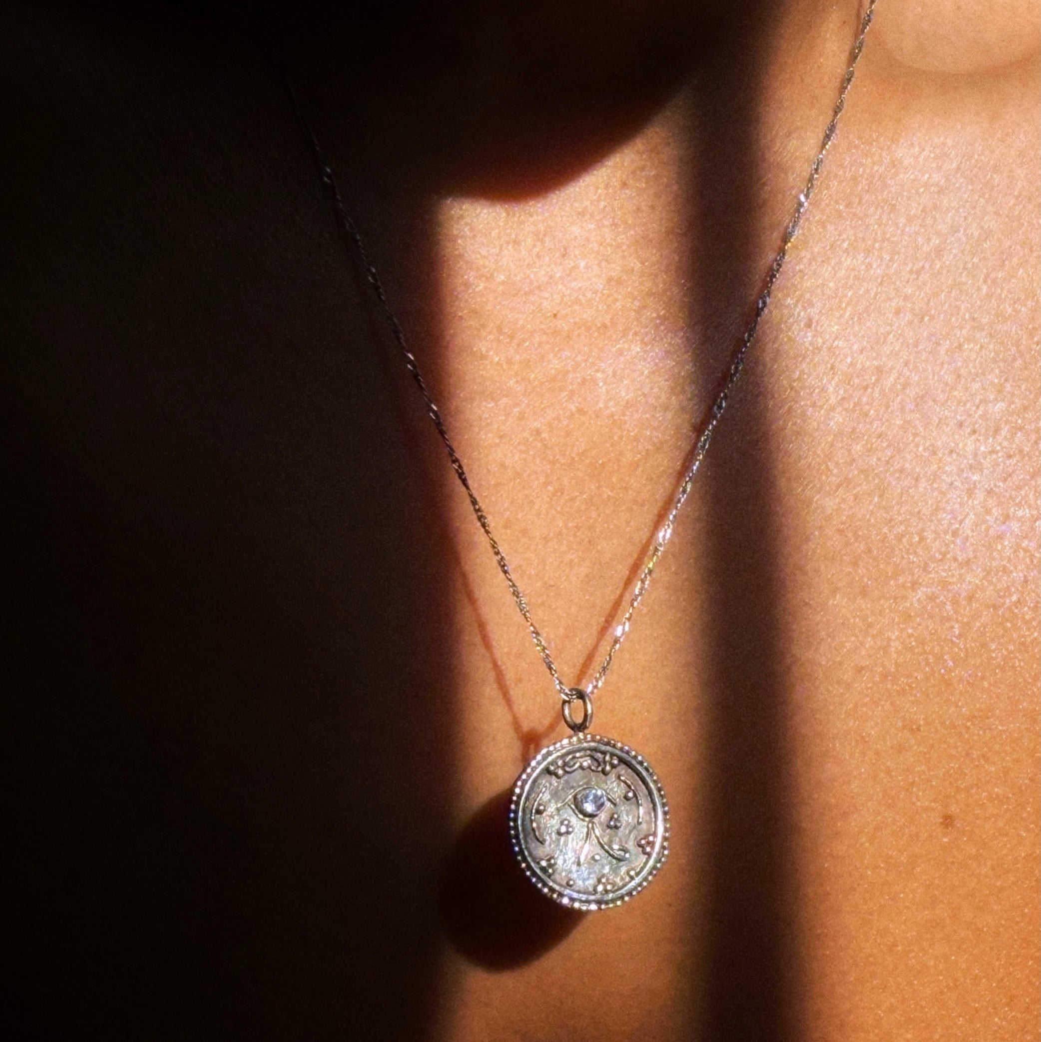 tanzanite eye of horus sterling silver necklace handmade in bali