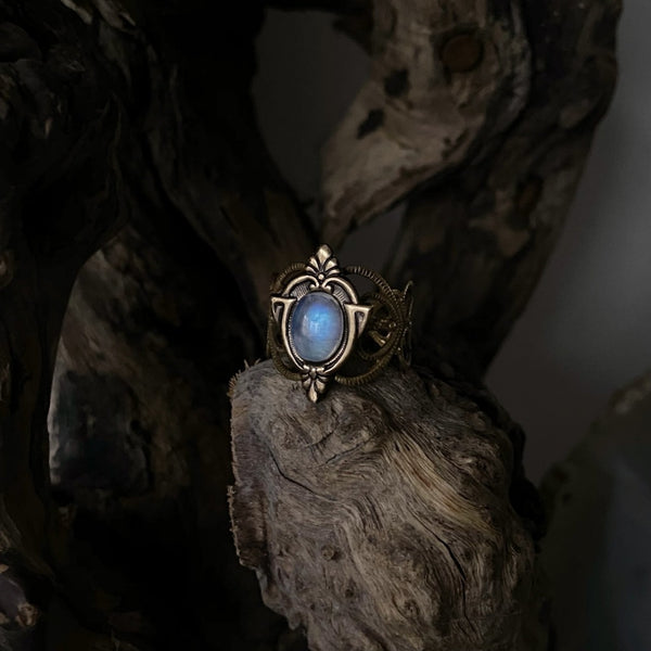 aria brass moonstone ring
