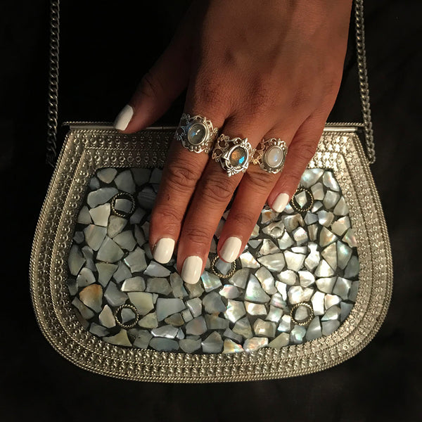 antique pearl clutch