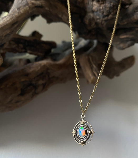 antique gold opal necklace