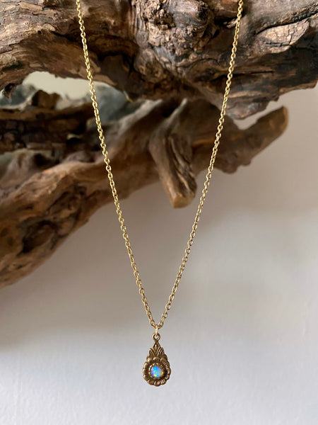 gold opal necklace