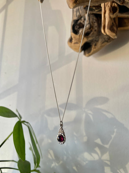 arabella silver garnet necklace