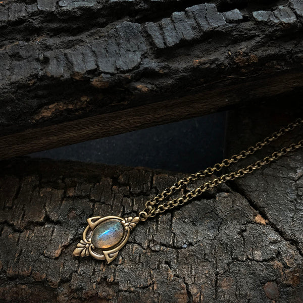 brass labradorite necklace
