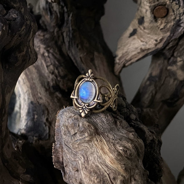 gothic moonstone ring