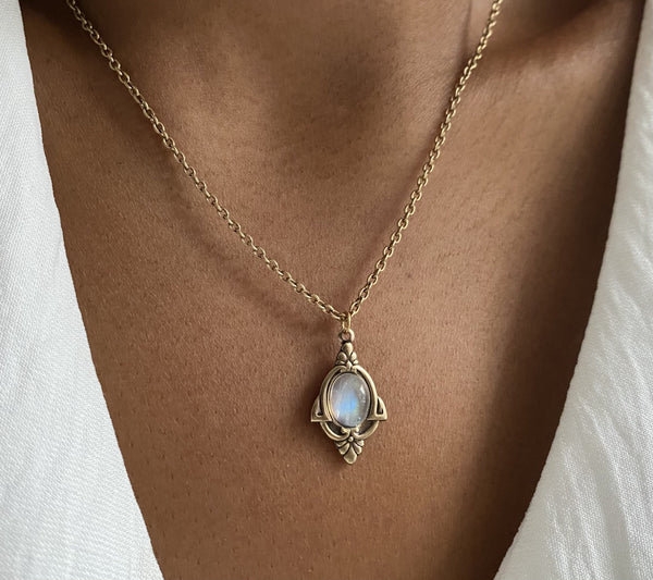 rainbow moonstone necklace