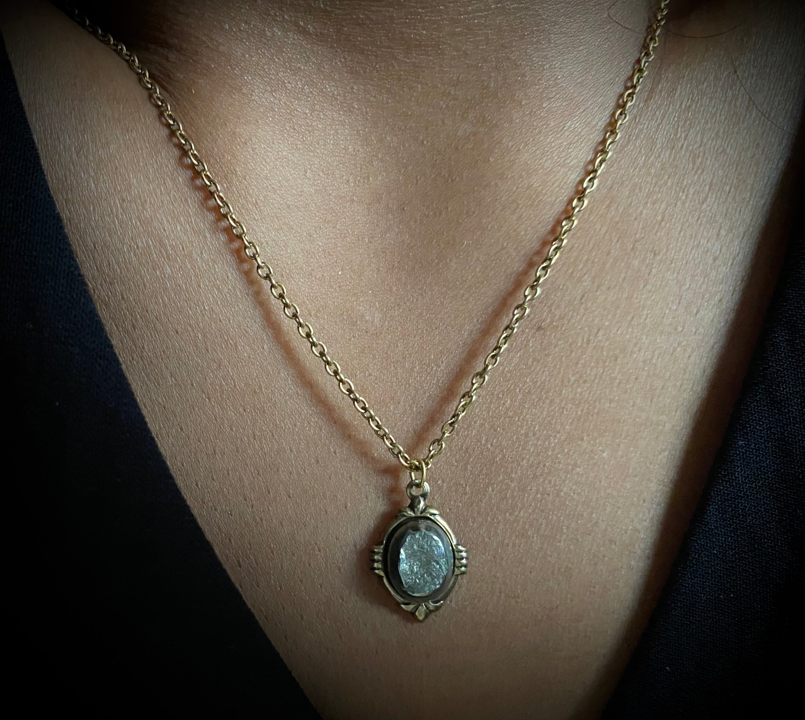 gold pyrite necklaces