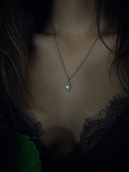gold moonstone layering necklace