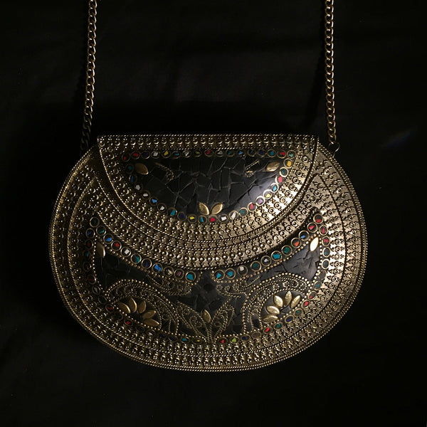 ornate metal statement bag