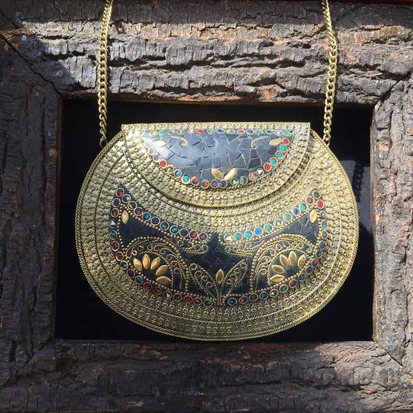antique metal clutch bag
