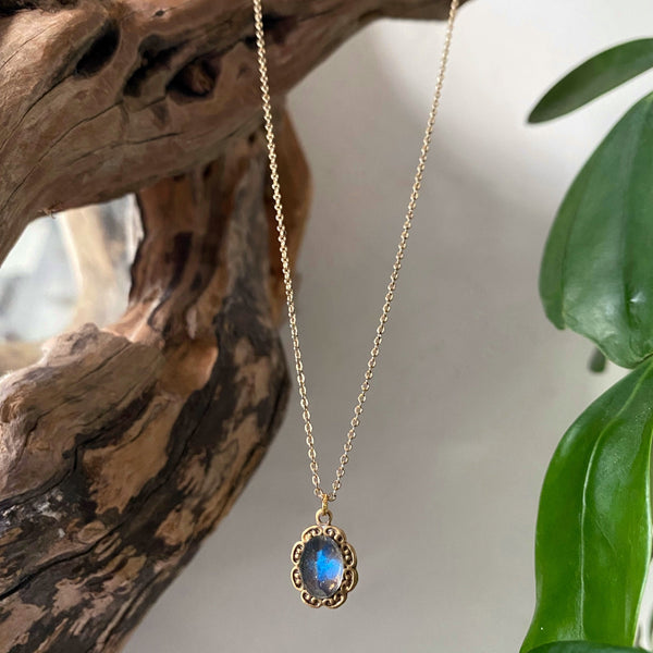 dahlia labradorite necklace