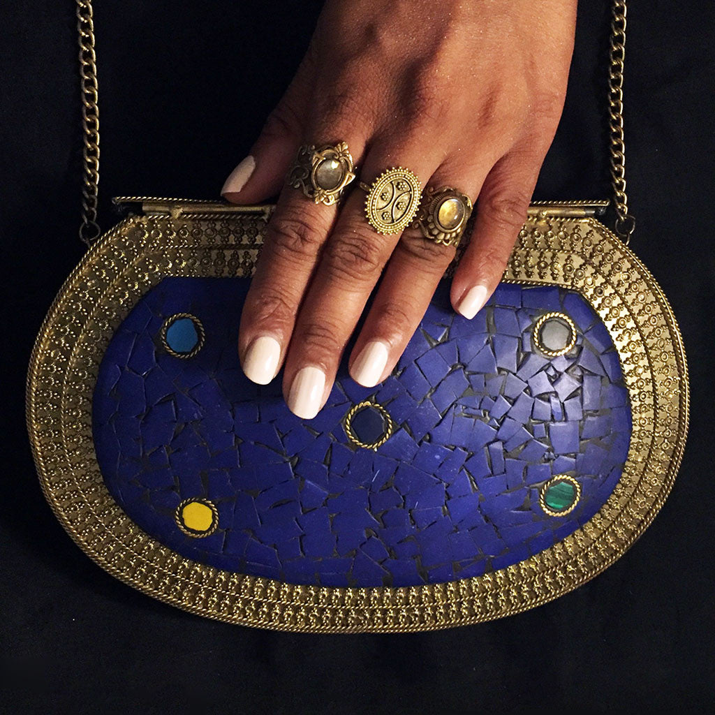 ethnic indian metal bag