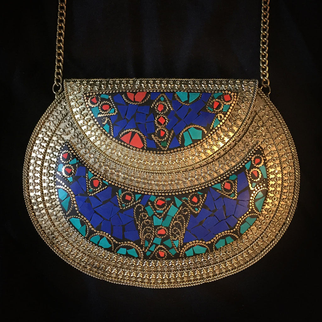 ethnic boho metal bag
