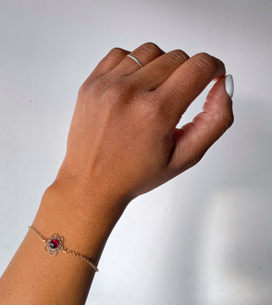 red garnet bracelet