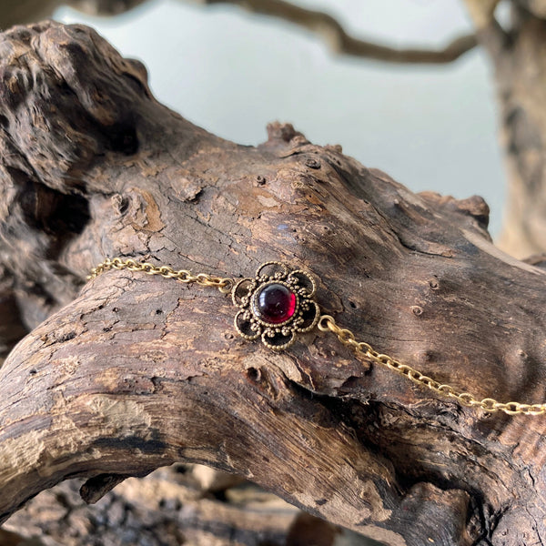 gold garnet bracelet