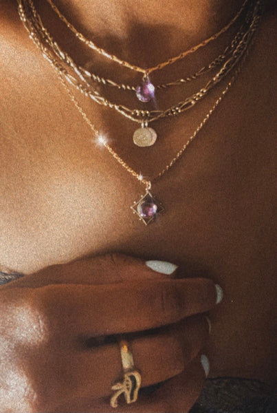 antique gold amethyst necklaces