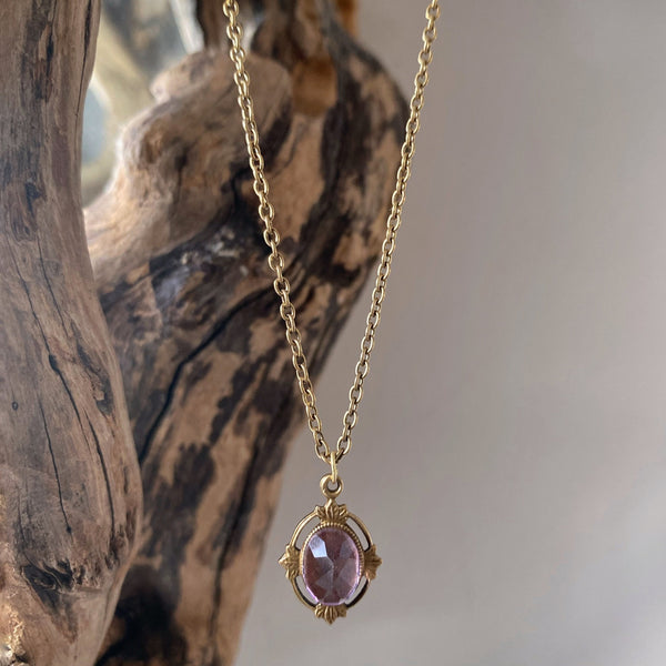 rose cut amethyst necklace
