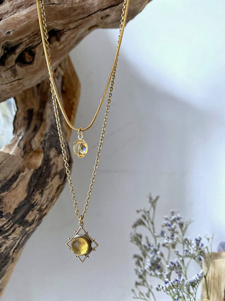 Ophelia Citrine Antique Gold Necklace
