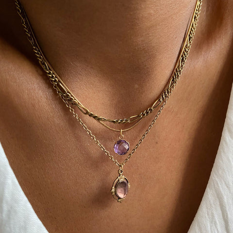 isla amethyst gold necklace