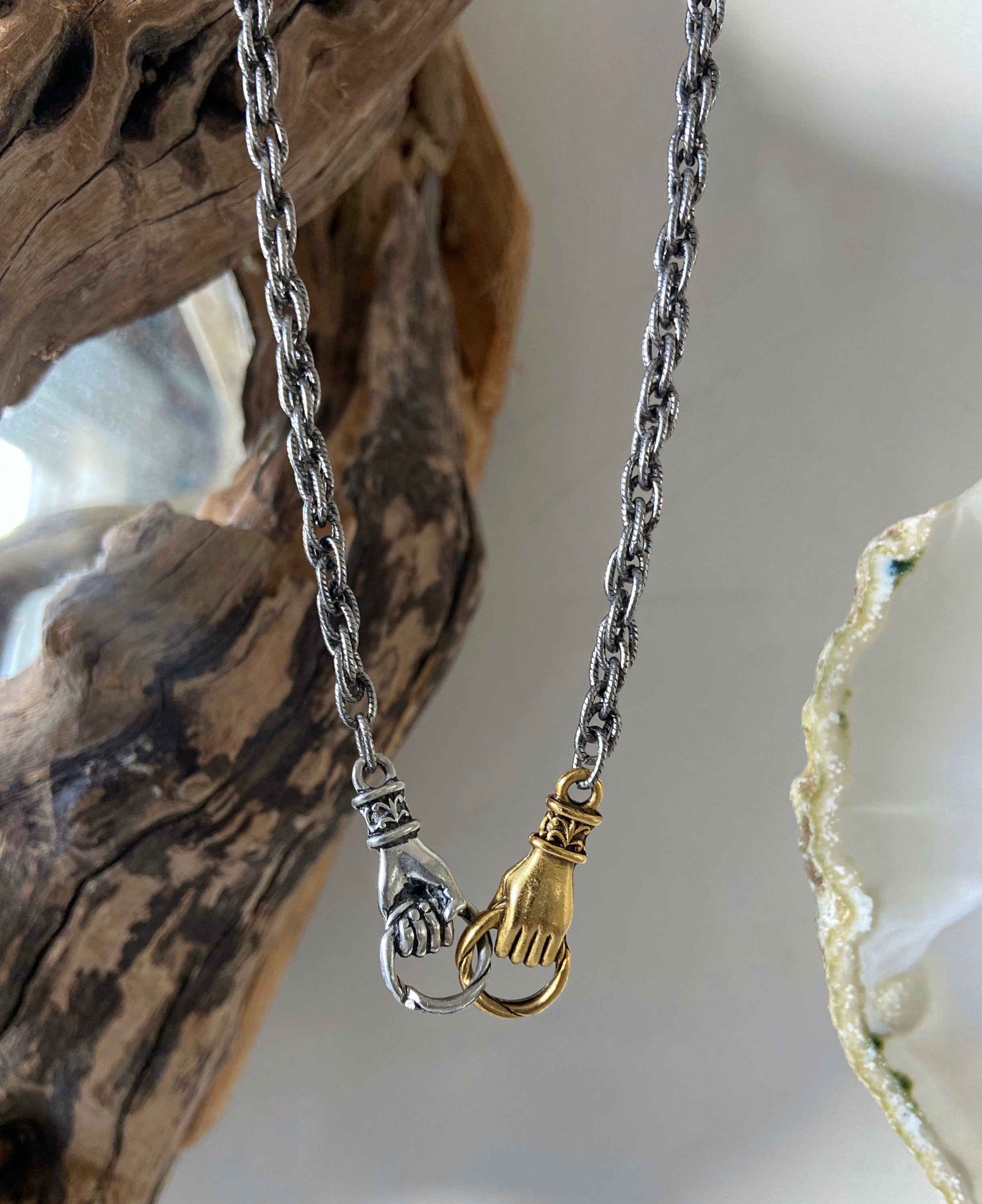 silver chain unity necklace