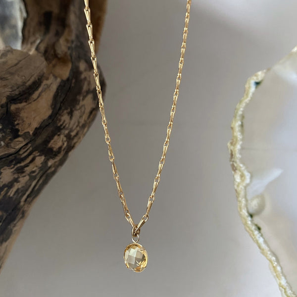 gold citrine neckace