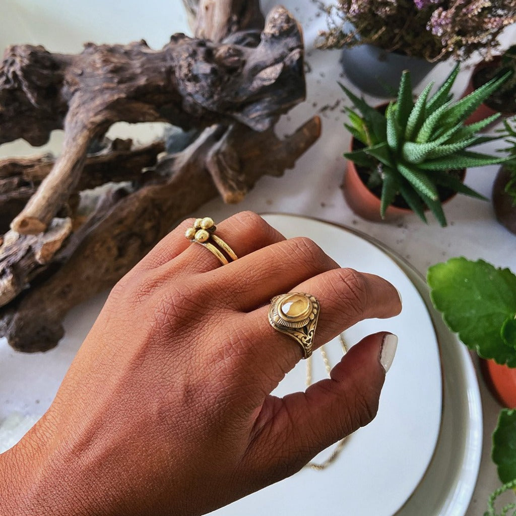 citrine gold ring