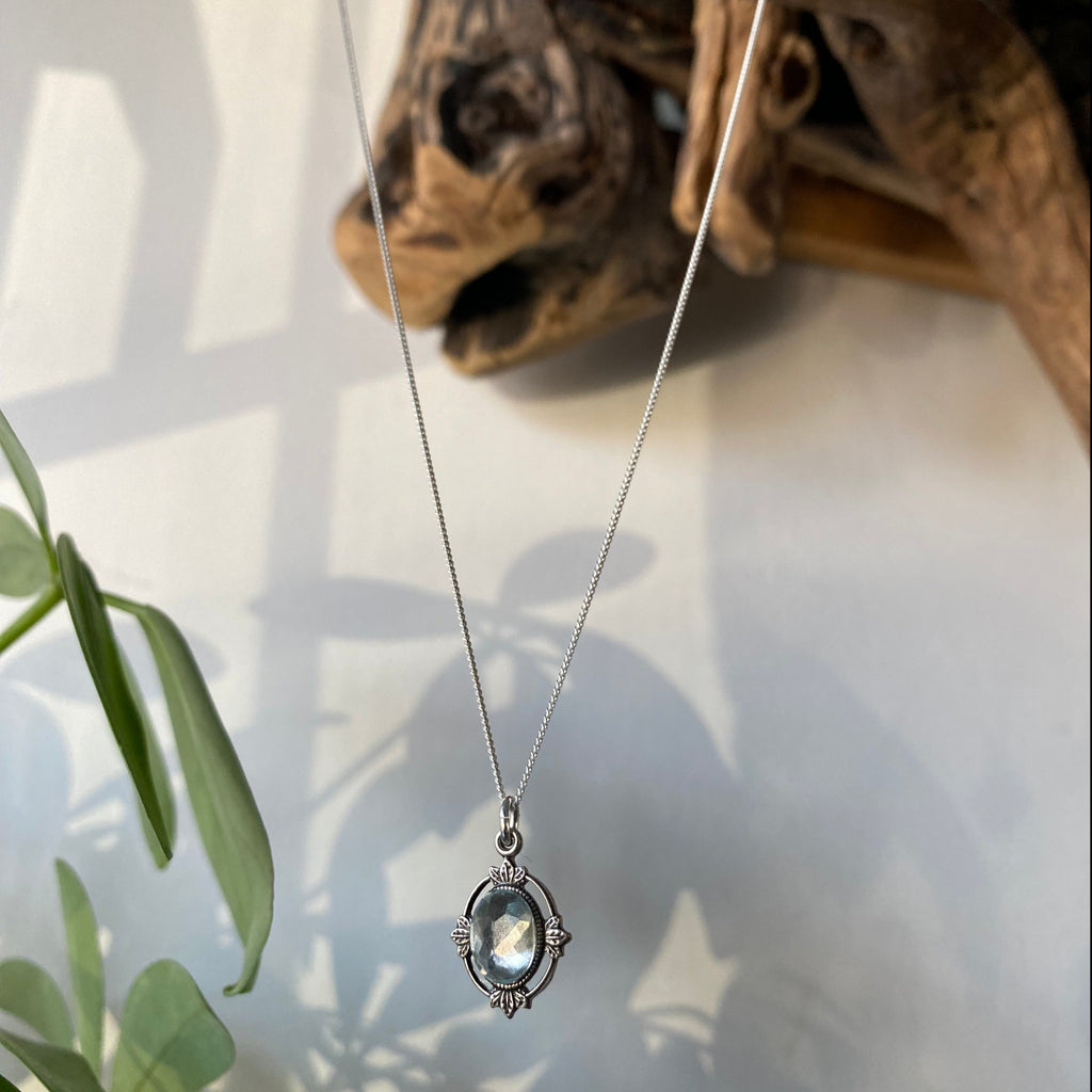 isla fine silver topaz necklace