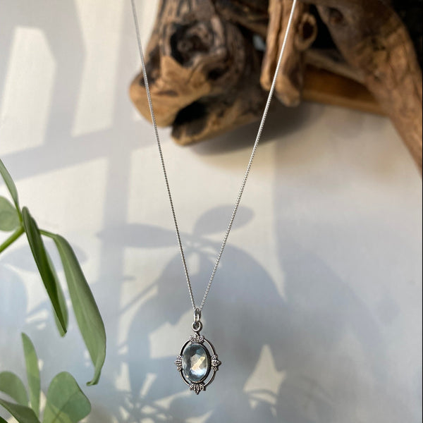 isla fine silver topaz necklace