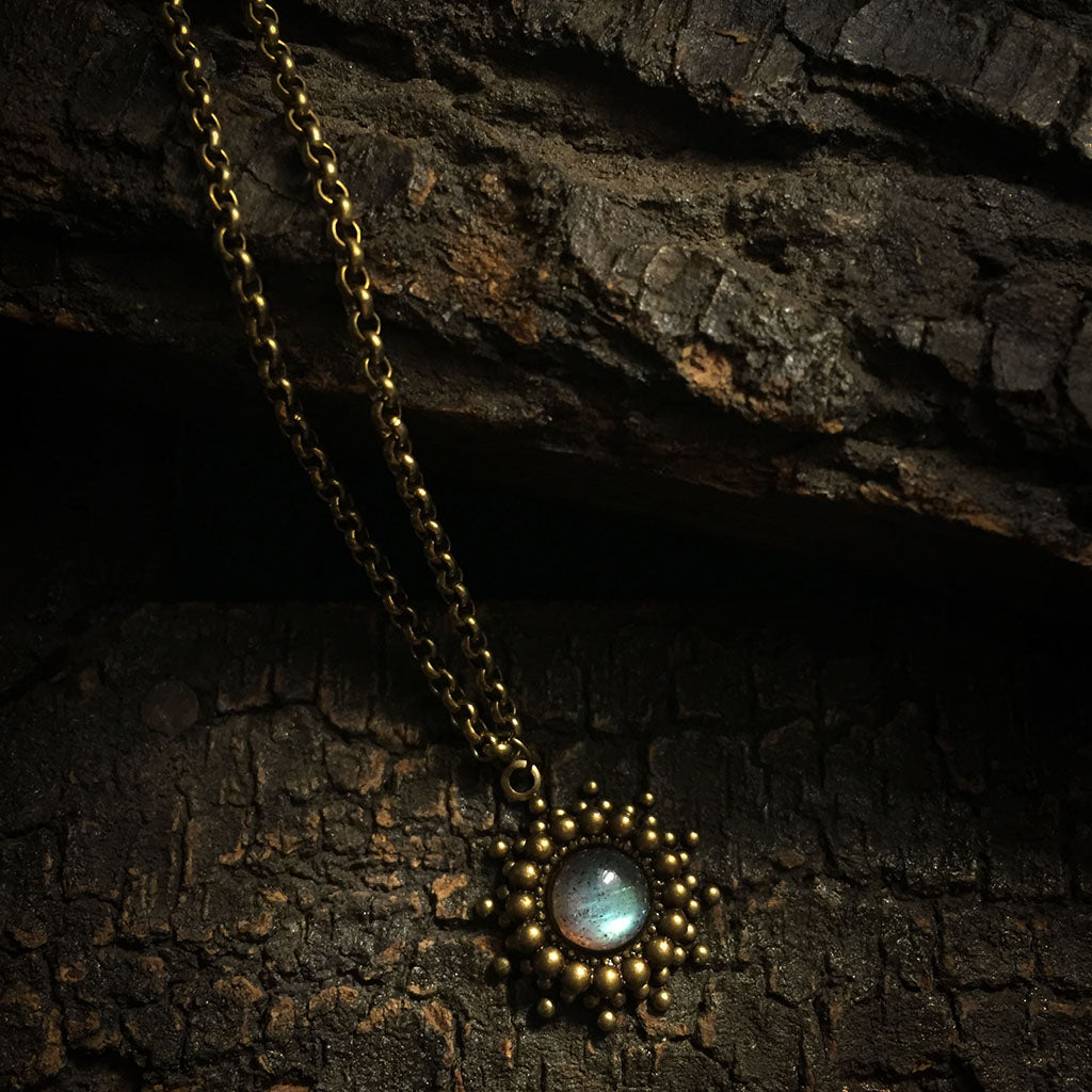 brass labradorite pendant