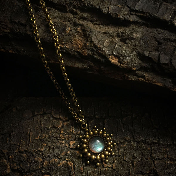 brass labradorite pendant
